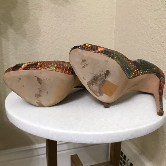 Alexandre Birman Python Peep Toe Heels - Picture 7 of 13